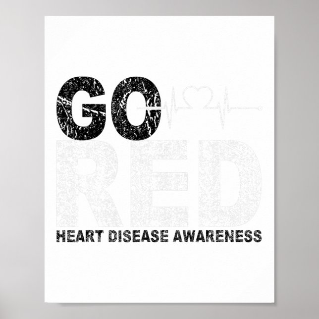 Bära Red Day Go Red Sayed Heart Disease Awareness Poster (Framsidan)