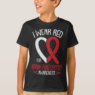 Bära Red for Brain Aneurysm Awareness Warrior Surv T Shirt