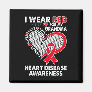 Bära Red for Grandma Heart Disease Awareness Chd S Magnet