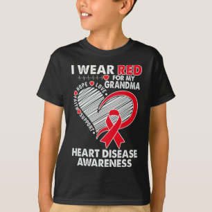 Bära Red for Grandma Heart Disease Awareness Chd S T Shirt