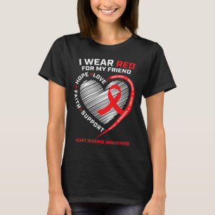 Bära Red för min vänliga hjärt- sjukdomskänsla T Shirt