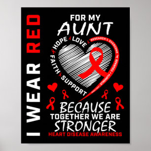 Bära Red for My Moster Heart Disease Awareness Rib Poster