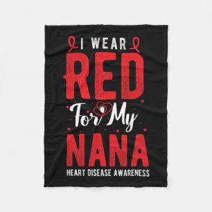 Bära Red for My Nana Heart Disease Awareness Red R Fleecefilt