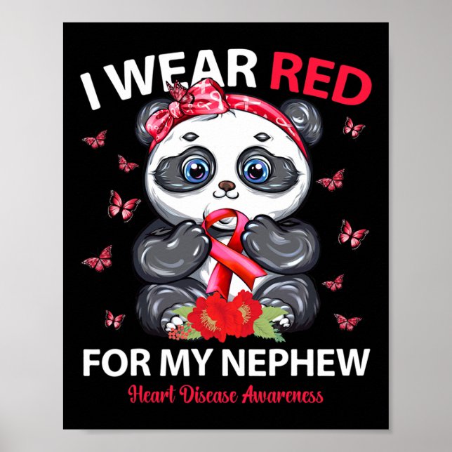 Bära Red for my Nephew Heart Disease Awareness P Poster (Framsidan)