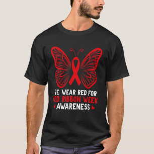 Bära Red for Red Ribbon Week Awareness Drug Free B T Shirt