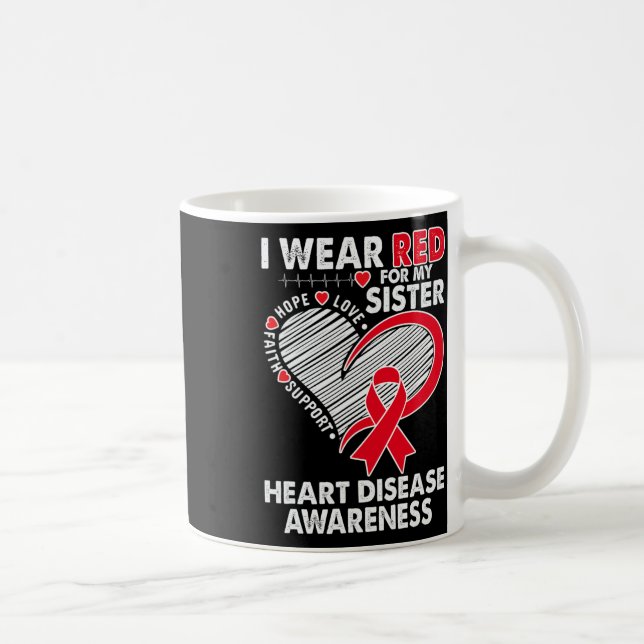 Bära Red for Sister Heart Disease Awareness Chd Su Kaffemugg (Höger)