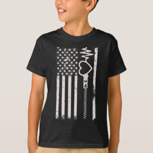Bära Red i februari USA flagga för hjärtsjukdom AW T Shirt