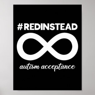 Bära Red i stället - acceptans för autism - autism Poster