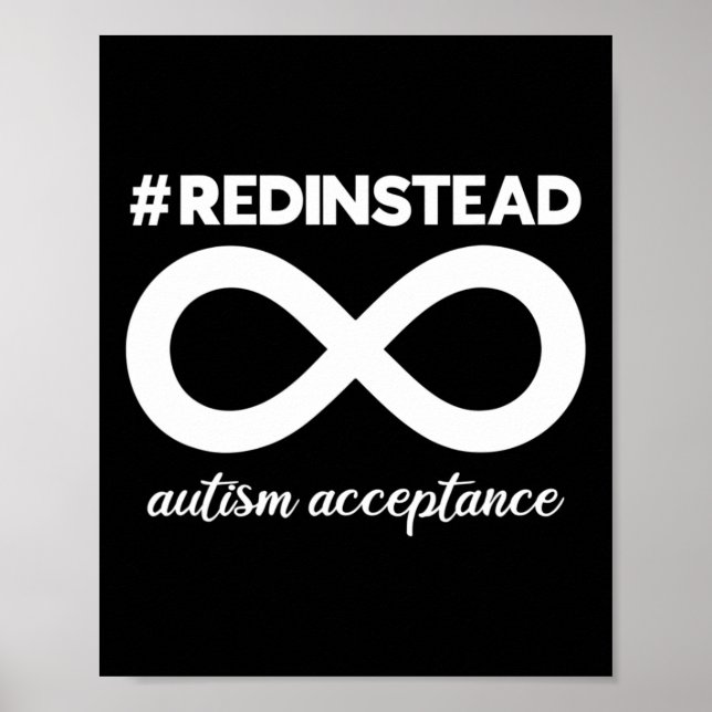 Bära Red i stället - acceptans för autism - autism Poster (Framsidan)