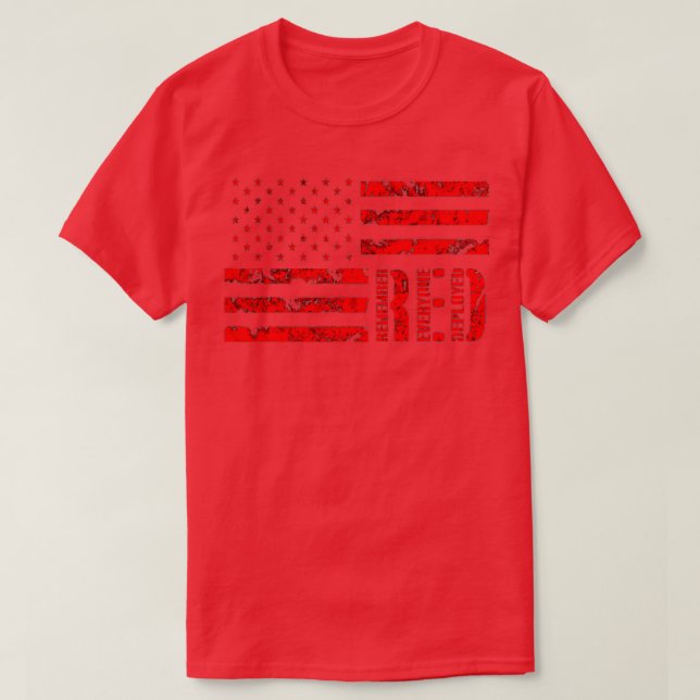 Bära Red on Fredag Military Veteran stöder vår T Shirt (Design framsida)
