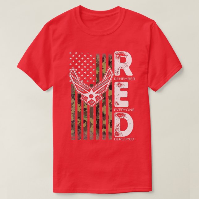 Bära Red on Fredag Military Veteran stöder vår T Shirt (Design framsida)