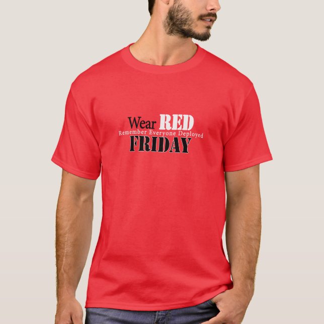 Bära Red på Fredag Tee Shirt (Framsida)