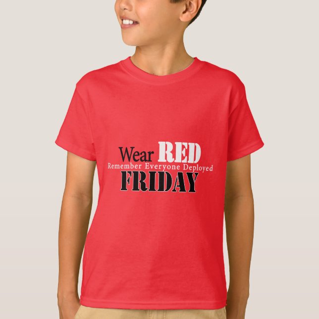 Bära Red på Fredag Tee Shirt (Framsida)