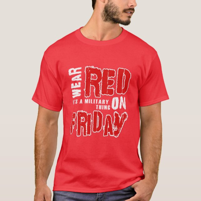 Bära Red på Fredag Tee Shirt (Framsida)