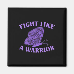 Bära Ribbon Lila Butterfly Warrior Fibromyalgia Magnet