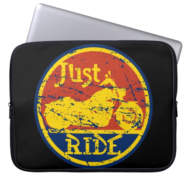 Bara Ride Motorcycle Red Blue och Gult Laptop Fodral (Framsidan)