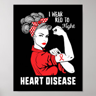 Bära Röd för att bekämpa hjärtsjukdomar Medvetenhe Poster