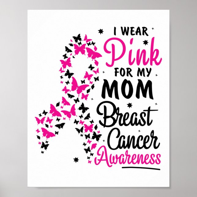 Bära Rosa för medvetenheten om bröstcancer hos kvi Poster (Framsidan)