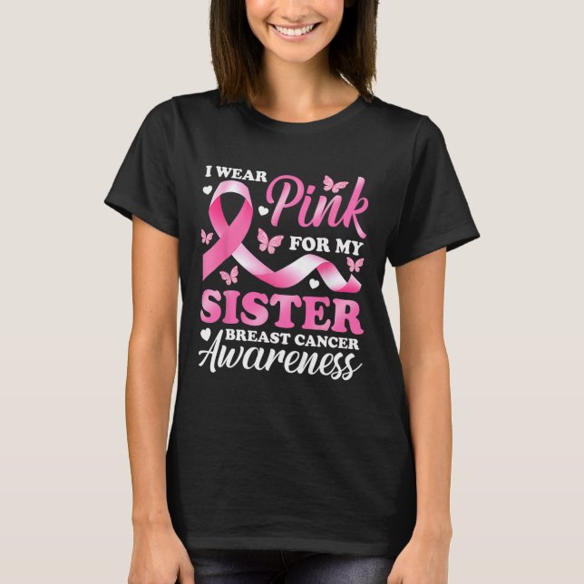 Bära Rosa för min bröstcancermedvetenhet Ri T Shirt (Framsida)