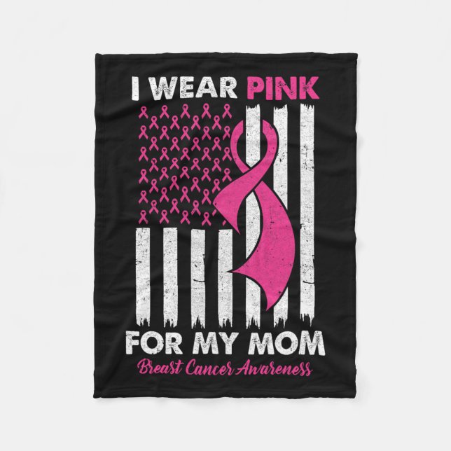 Bära Rosa för min medvetenhet om bröstcancer i Mam Fleecefilt (Framsidan)