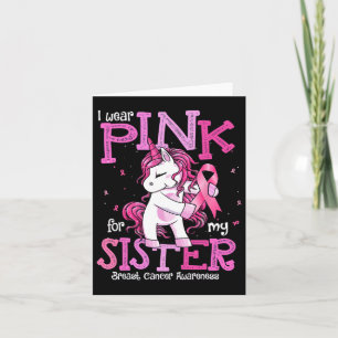 Bära Rosa för min syster Shirt Breast Cancer Aware Kort