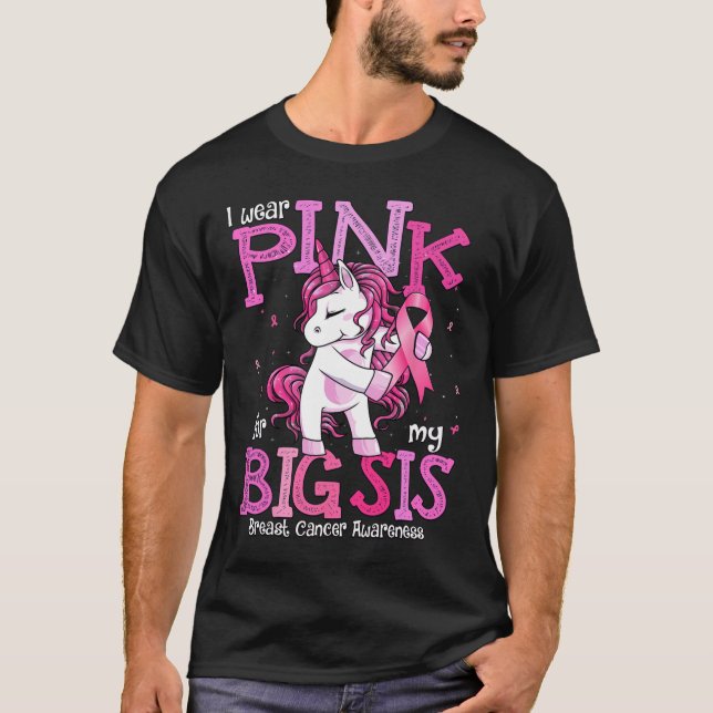 Bära Rosa för min syster Shirt Breast Cancer Aware T (Framsida)