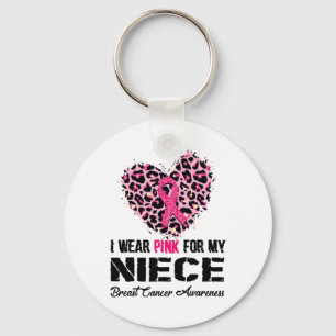 Bära Rosa för min systerdotter Breast Cancer Aware Nyckelring