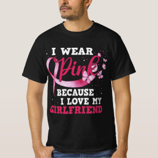 Bära Rosa I Kärlek Min flickvän Breast Cancer Medv T Shirt