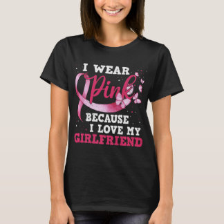 Bära Rosa I Kärlek Min flickvän Breast Cancer Medv T Shirt