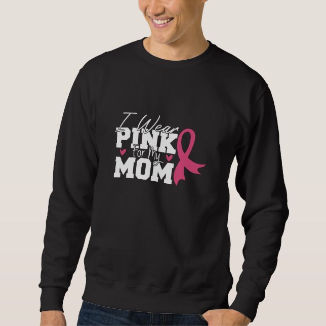 Bära Rosa Mamma Mor-familjen som matchar bröstcanc Lång Ärmad Tröja (Framsida)
