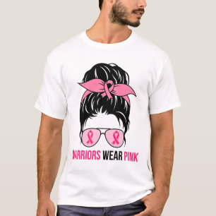 Bära Rosa Messy Bun Mamma Breast Cancer Awareness T Shirt