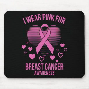 Bära Rosa Ribbon Heart Coola Bröstcancer Awaren Musmatta