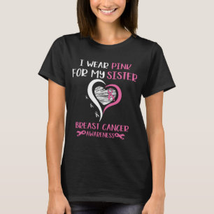 Bära Rosa Ribbon Sister Breast Cancer Warrior T Shirt