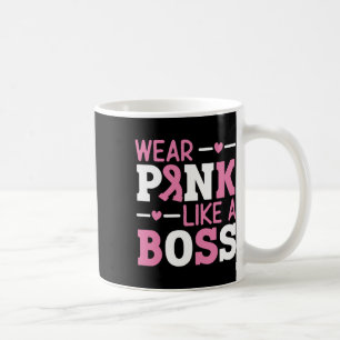 Bära Rosa som ett Chef Rosa Ribbon Breast Cancer A Kaffemugg