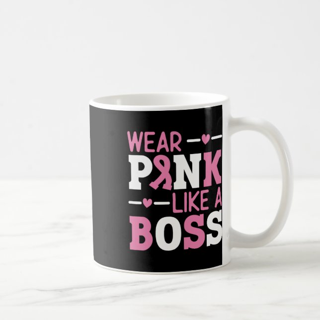 Bära Rosa som ett Chef Rosa Ribbon Breast Cancer A Kaffemugg (Höger)