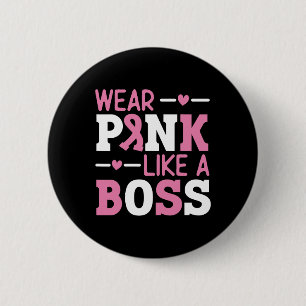 Bära Rosa som ett Chef Rosa Ribbon Breast Cancer A Knapp