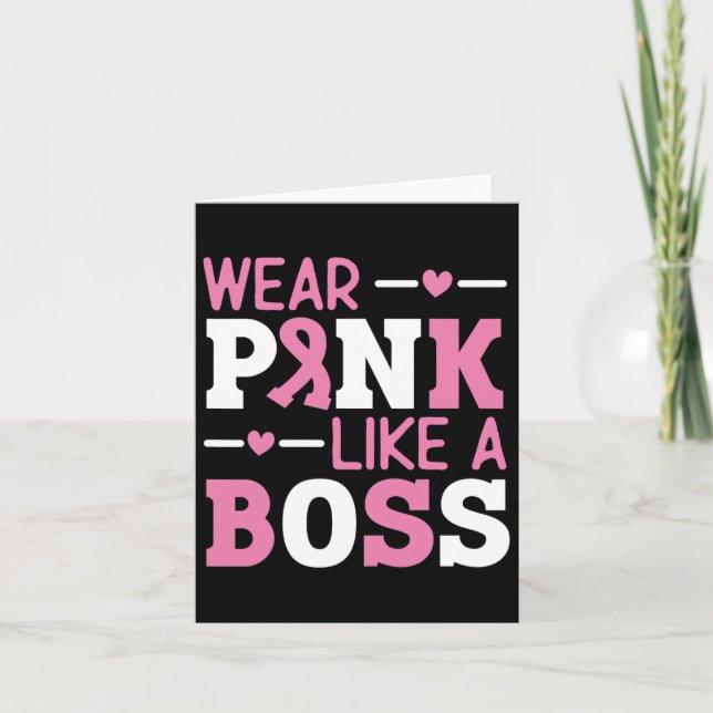 Bära Rosa som ett Chef Rosa Ribbon Breast Cancer A Kort (Framsida)