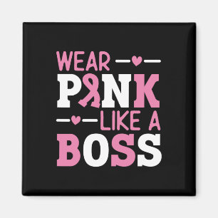 Bära Rosa som ett Chef Rosa Ribbon Breast Cancer A Magnet