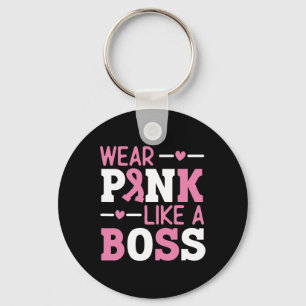 Bära Rosa som ett Chef Rosa Ribbon Breast Cancer A Nyckelring