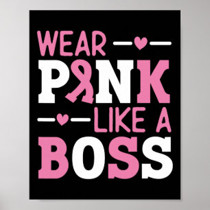 Bära Rosa som ett Chef Rosa Ribbon Breast Cancer A Poster
