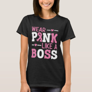 Bära Rosa som ett Chef Rosa Ribbon Breast Cancer A T Shirt