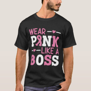Bära Rosa som ett Chef Rosa Ribbon Breast Cancer A T Shirt