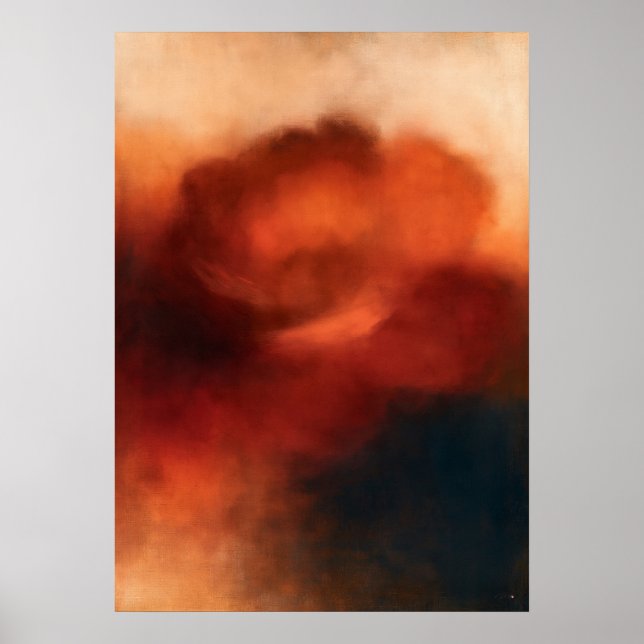 Bara Rose Atmosfärisk Blommig Abstraktion Poster (Framsidan)