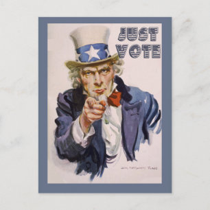 BARA RÖSTA Uncle Sam BREVKORT till Väljare Vykort
