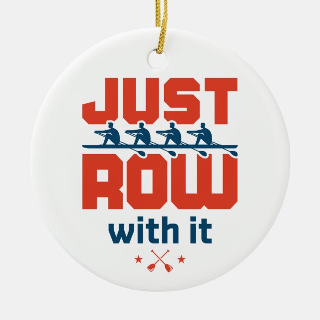 Bara Row med det roterande besättningsteamet, trän Julgransprydnad Keramik (Framsidan)