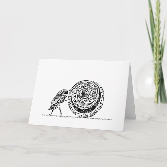 "Bara rulla med den" Dung Beetle & Boll Tack Kort (Framsida)