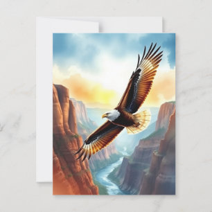 Bara säga hej Eagle Soaring over Canyon Vykort