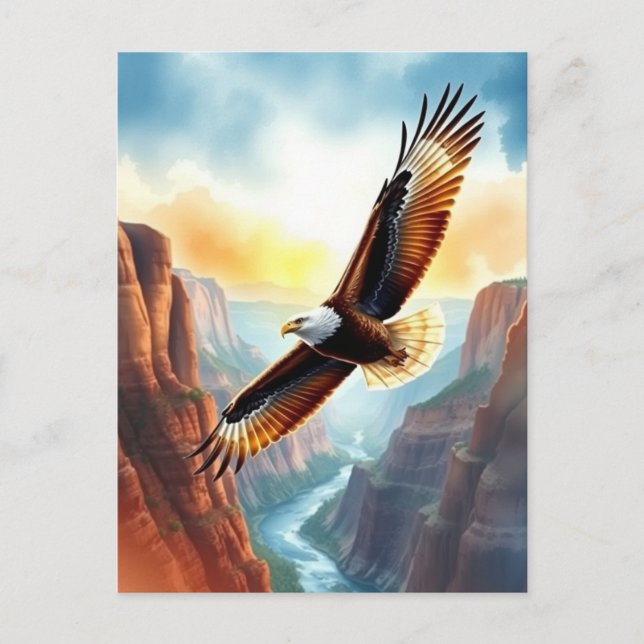 Bara säga hej | Eagle Soaring over Canyon Vykort (Framsida)