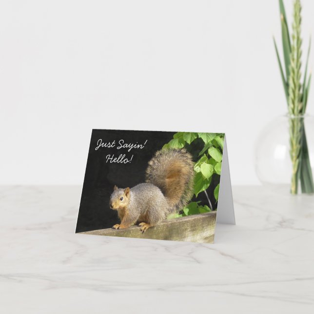 Bara säga Hej, Vänskap Cute Squirrels Kort (Framsida)