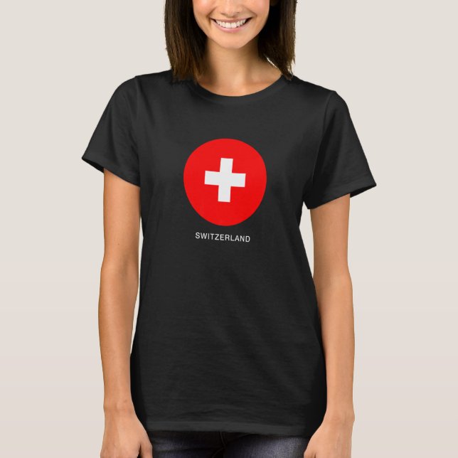 Bära Schweiz Flagga Illustration Graphic Design T Shirt (Framsida)